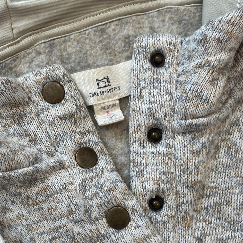 Thread & Supply Light Gray Hooded Sweatshirt - Picture 2 of 2